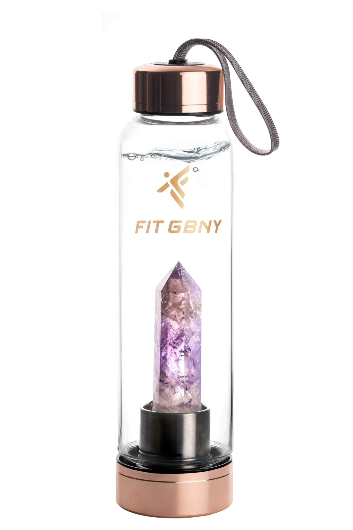 FIT GBNY ELIXIR OS Rose Gold Crystal Infused Amethyst Gemstone Elixir GB3536-AMT