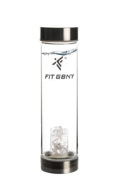 FIT GBNY ELIXIR OS / Stainless Steel Crystal Infused Clear Quartz Gemstone Elixir GB3536 - CQZ