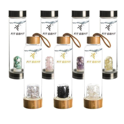 FIT GBNY ELIXIR OS / Stainless Steel Crystal Infused Obsidian Gemstone Elixir GB3536 - OBS