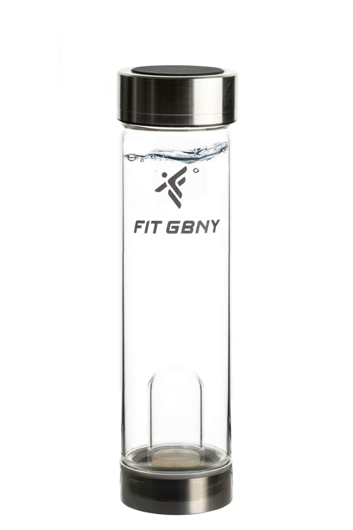 FIT GBNY ELIXIR OS / Stainless Steel & Soft Rubber Crystal Infused Amethyst Gemstone Elixir GB3536 - AMT