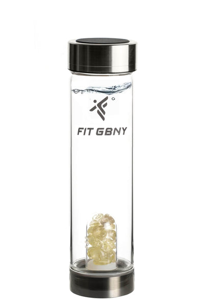 FIT GBNY ELIXIR OS / Stainless Steel & Soft Rubber Crystal Infused Citrine Gemstone Elixir GB3536 -CTE